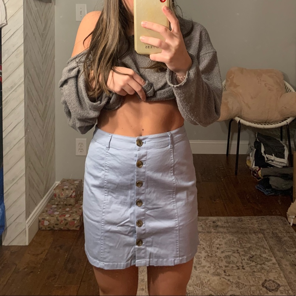 Button Up Mini Skirt